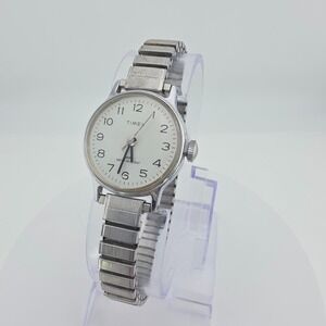 Vtg 75 Yr Old TIMEX Ladies Watch Wind Up Stretch Expandable Band Stainless 7"